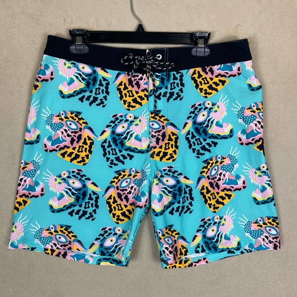 Hurley Phantom Swim Trunk Mens 32 Multicolor Animal Print Drawstring Waist - Picture 1 of 12